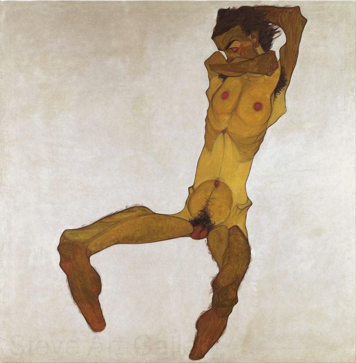 Egon Schiele Seated Male Nude (mk12) Norge oil painting art